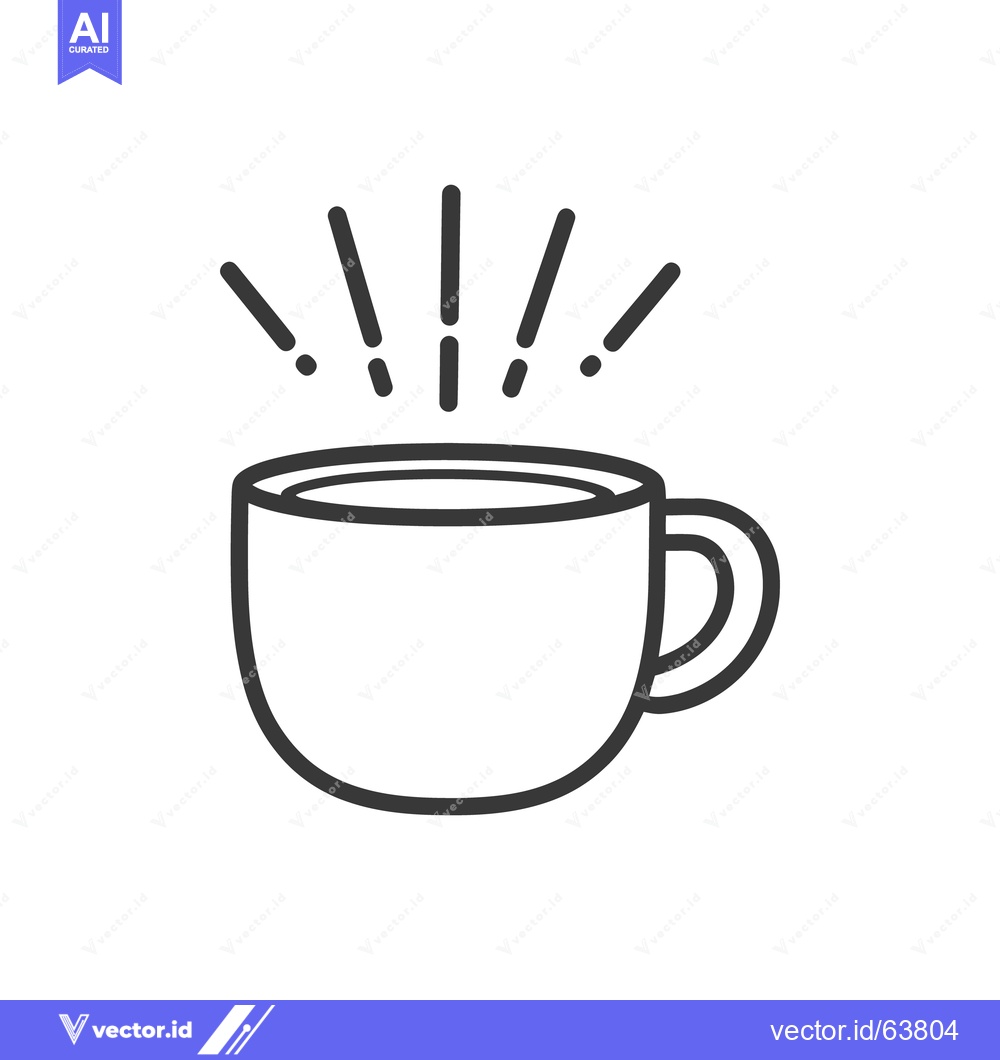 Premium Vector of A simple line drawing of a hot beverage cup with steam
