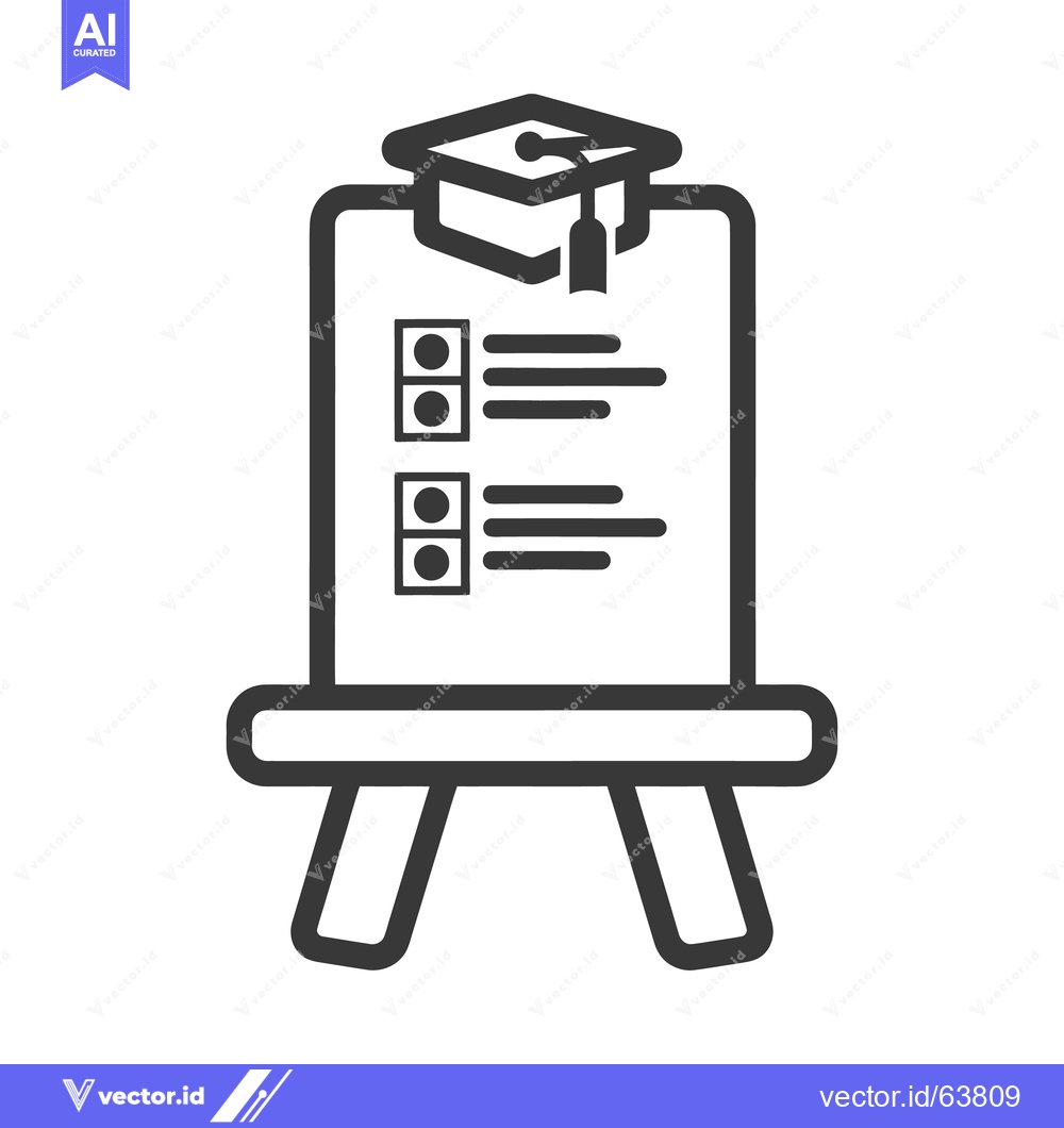 Premium Vector dari A graduation cap rests atop a study board with checklist items