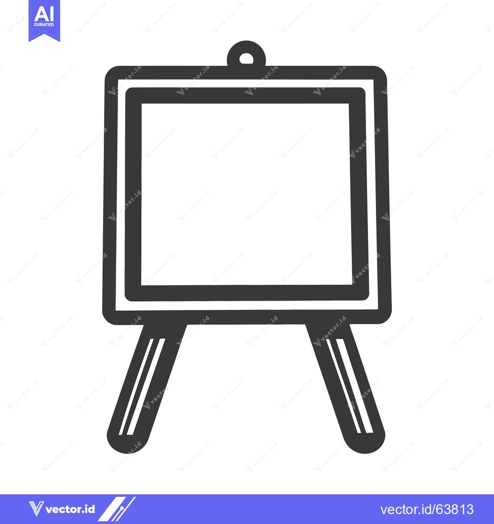 Premium Vector dari Simple line art representation of an art easel on display