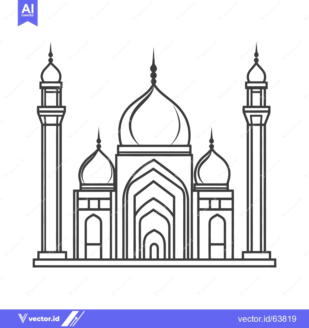 Premium Vector dari A simple black and white illustration of a grand monument