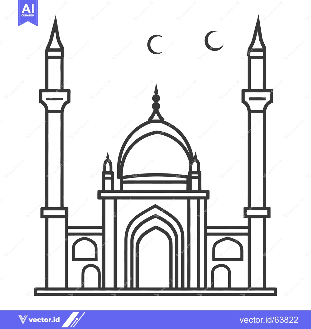 Premium Vector of Simple black and white illustration of a religious building design