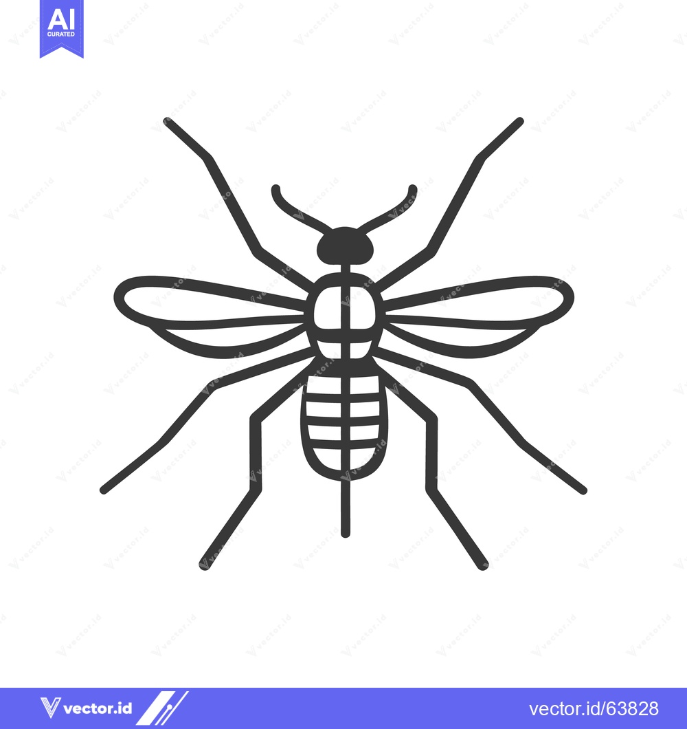 Premium Vector of A black and white graphic representation of a mosquito insect