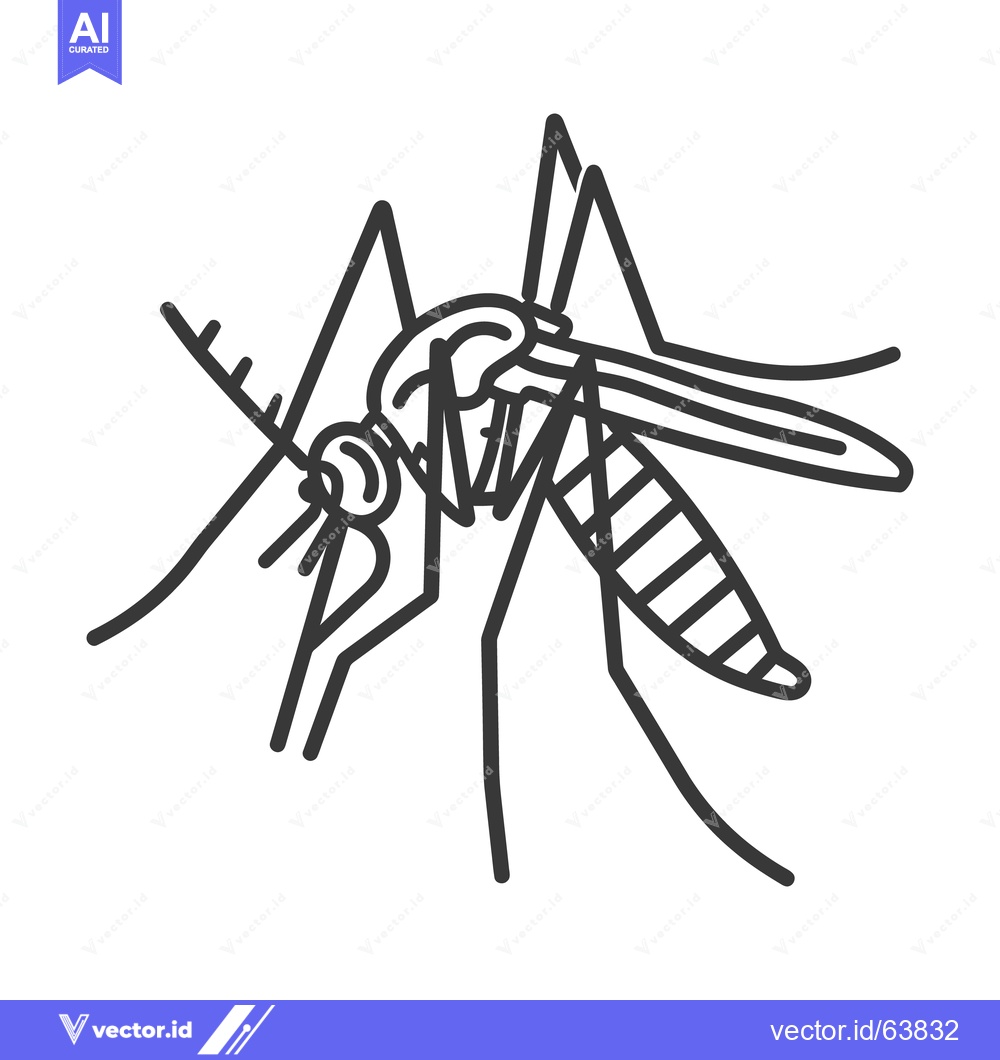 Premium Vector dari A simple illustration of a mosquito in black lines