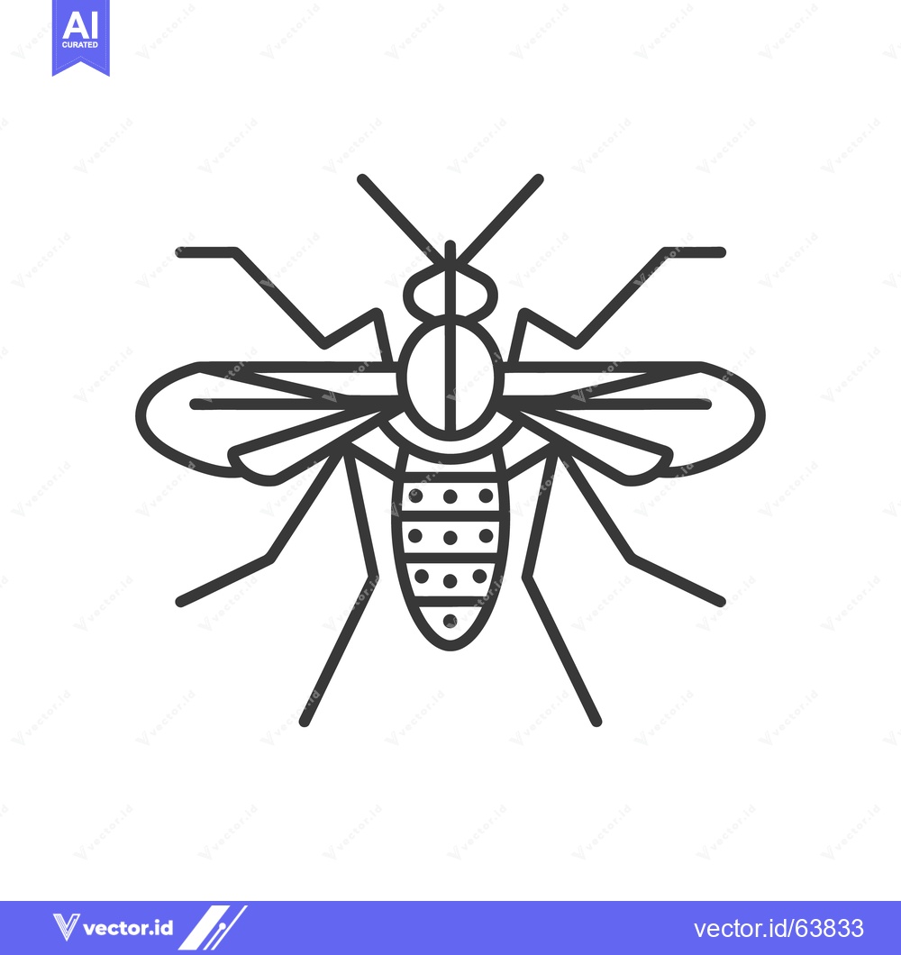 Premium Vector dari Detailed black and white line drawing of an insect with wings