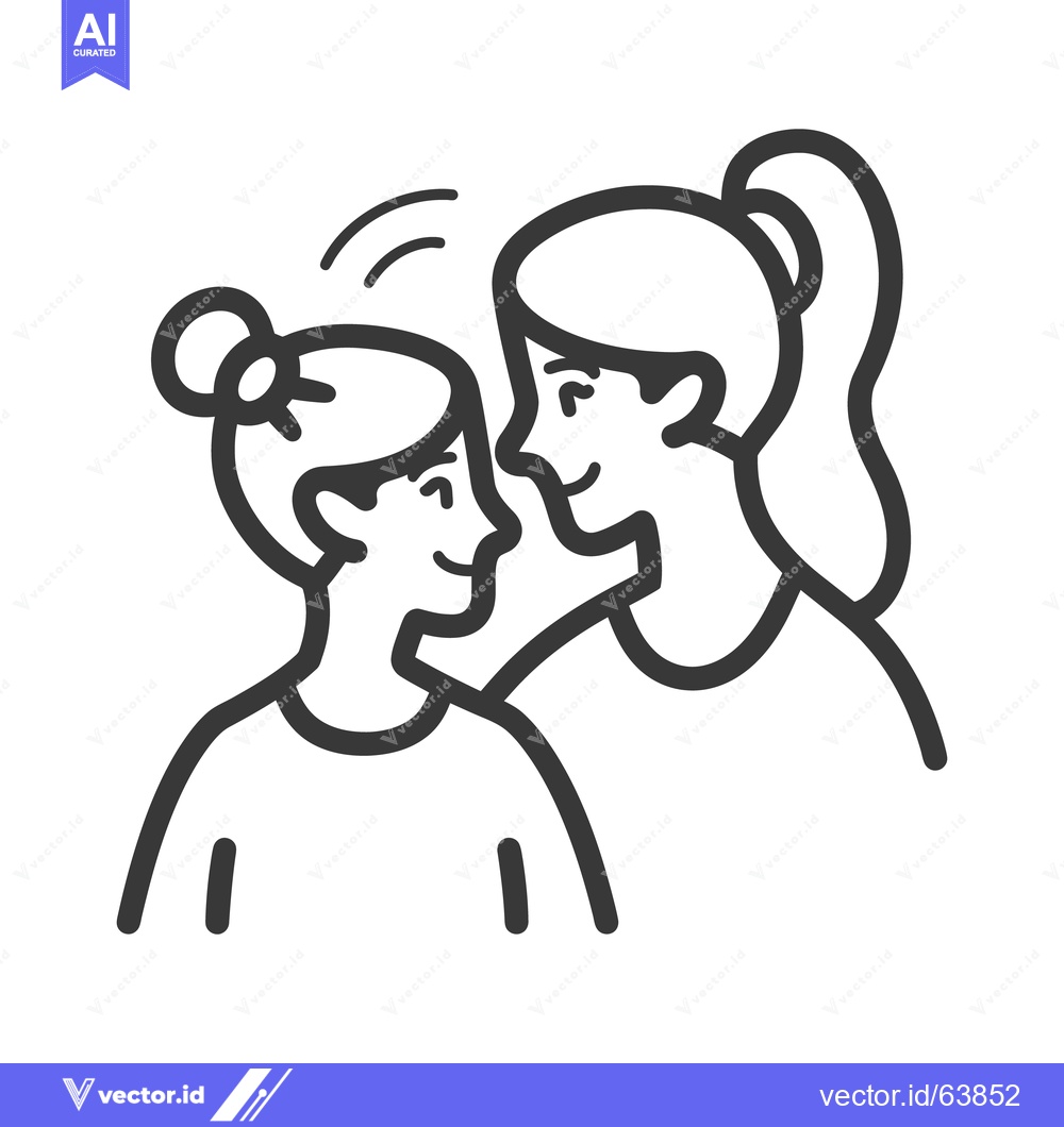 Premium Vector of Two women are smiling while engaged in close conversation