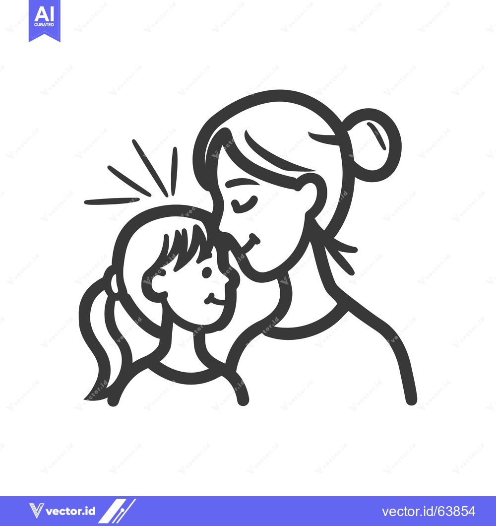 Premium Vector of A mother lovingly embraces and shows affection to her young daughter