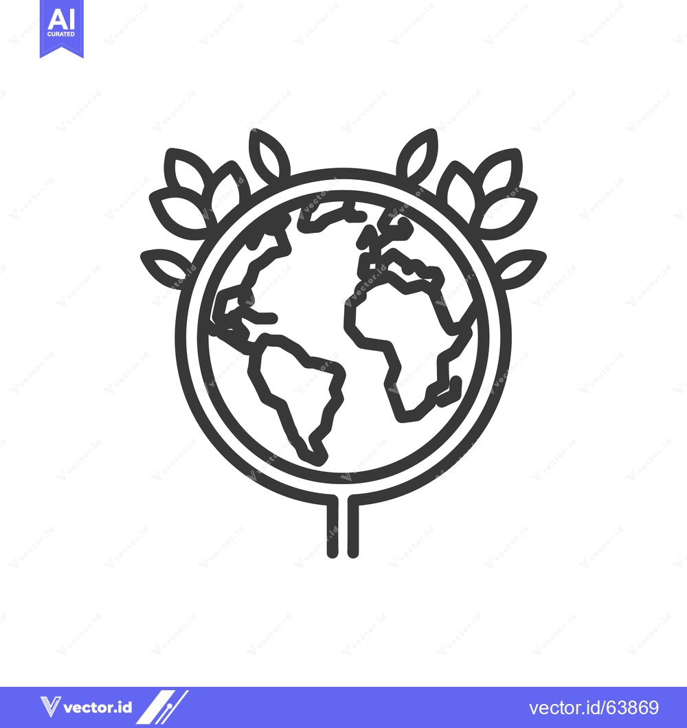 Premium Vector of A globe encircled by leaves represents environmental protection and na