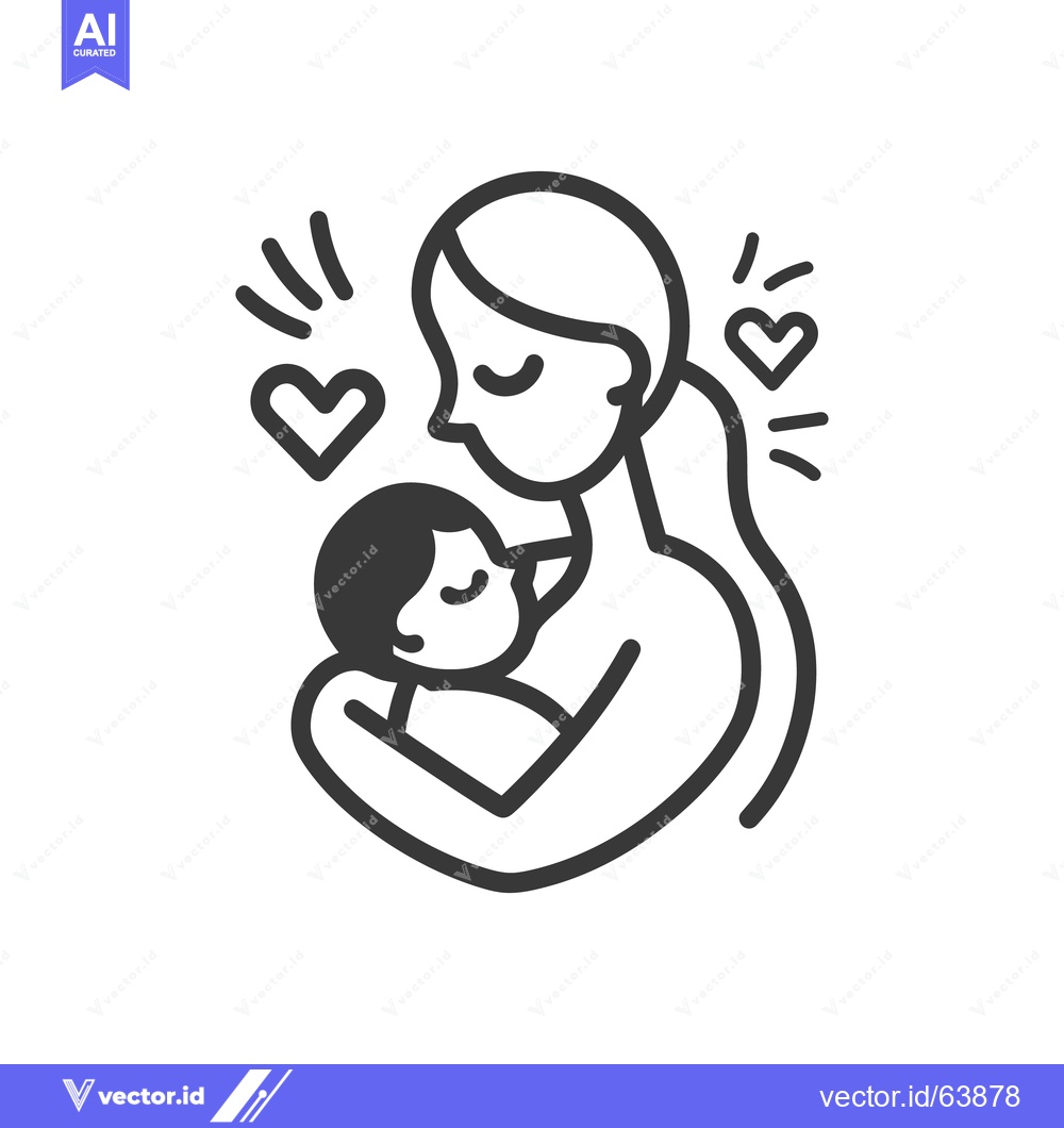 Premium Vector of A mother lovingly embracing a baby while conveying affection and warmt