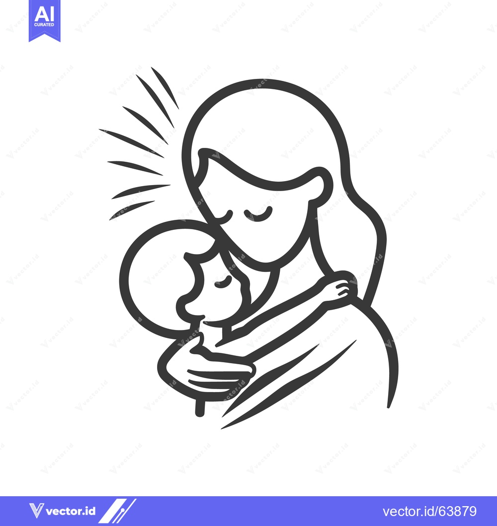 Premium Vector of A mother embraces her child in a loving and comforting embrace