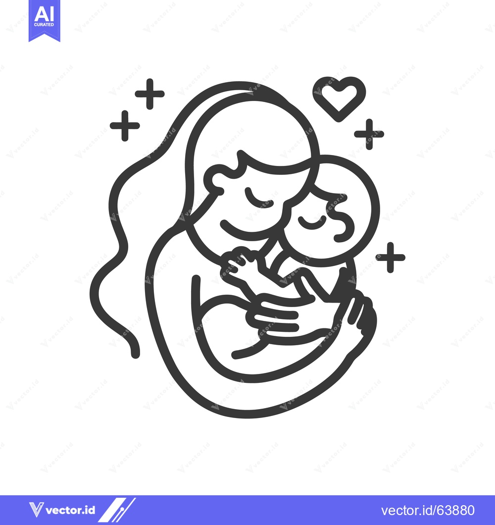 Premium Vector of Loving mother lovingly embraces a baby in a heartwarming embrace