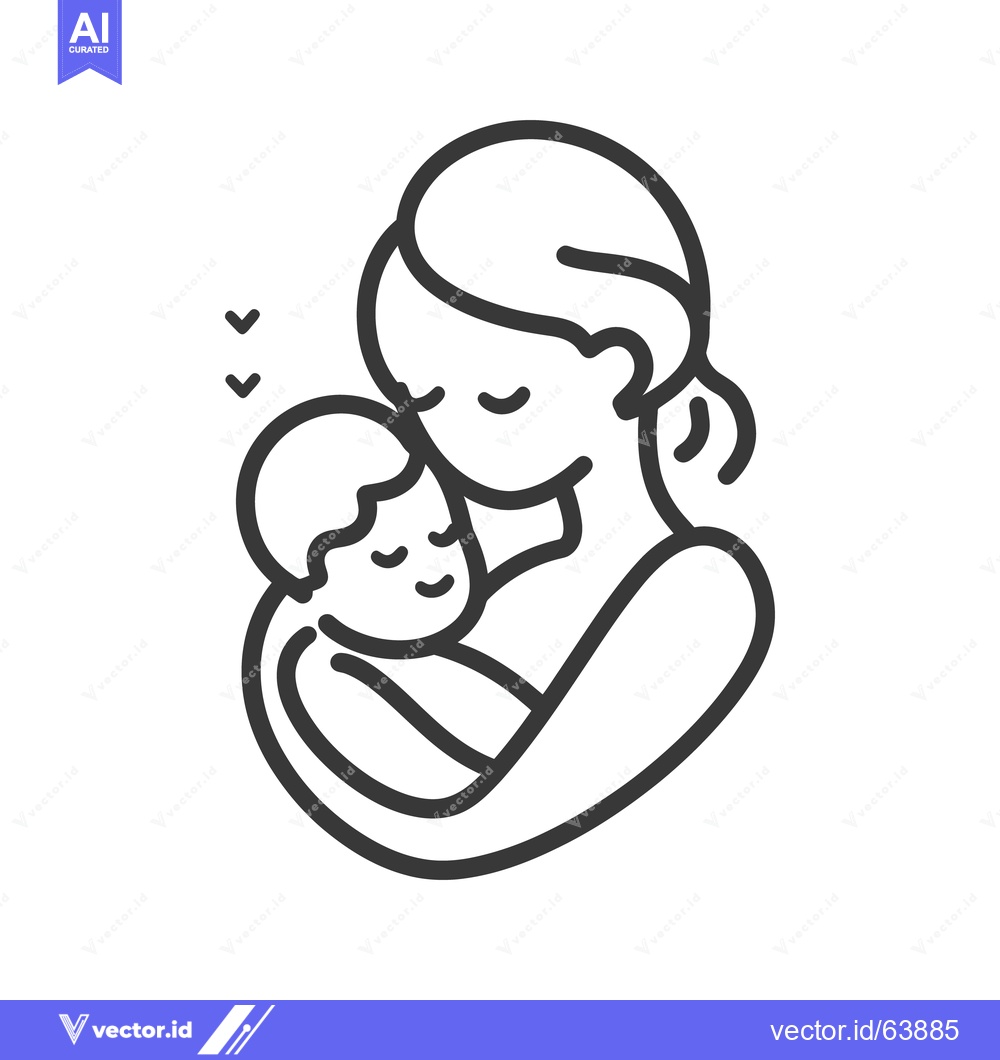 Premium Vector dari A mother lovingly holds her baby close in her arms
