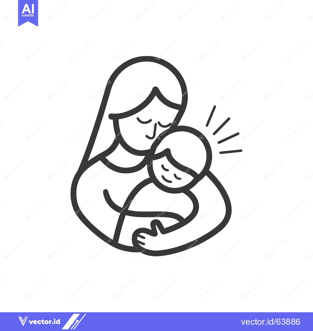 Premium Vector dari Mother Hugging Child with Loving Expression