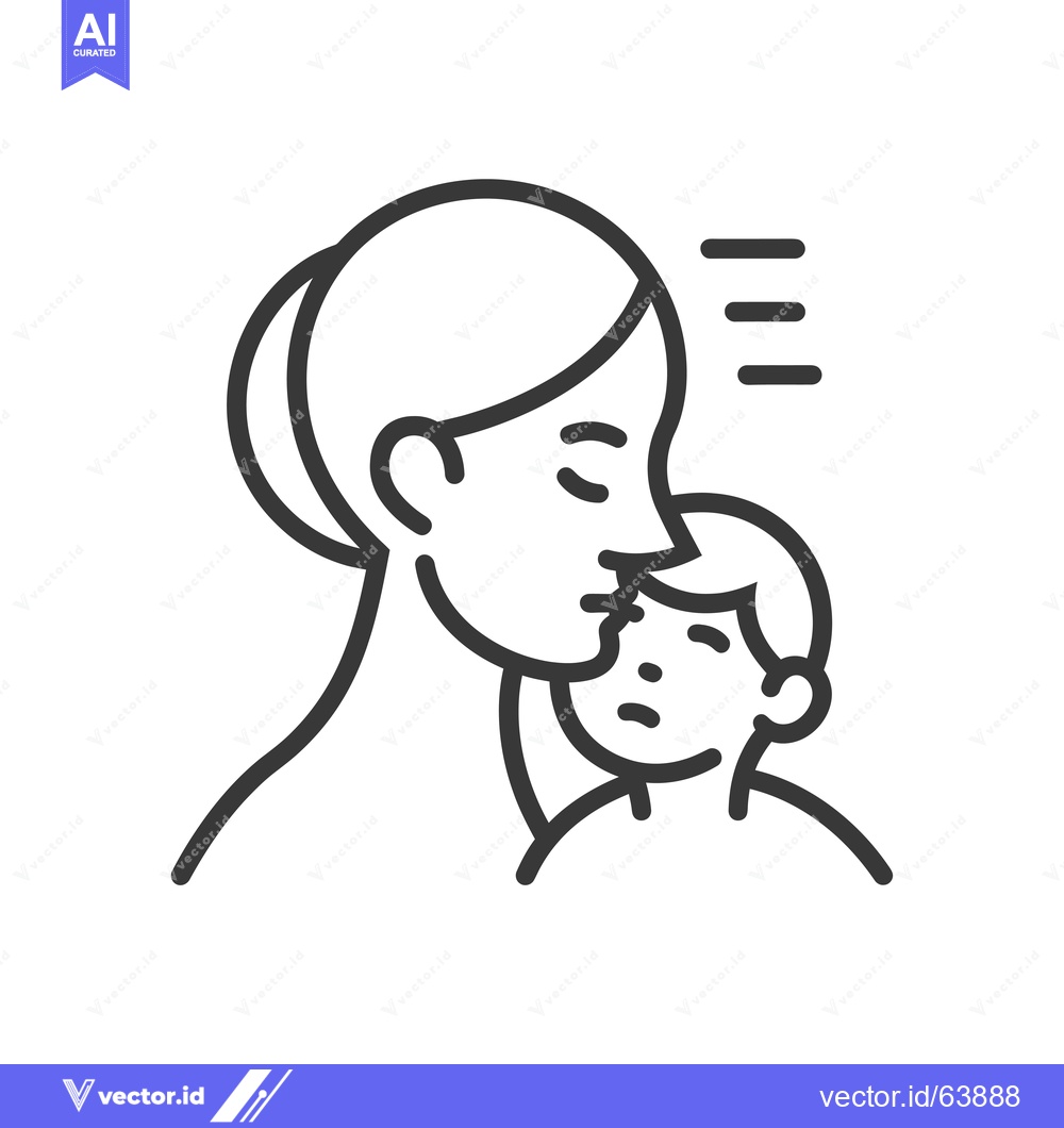 Premium Vector of Mother kissing her child on the forehead
