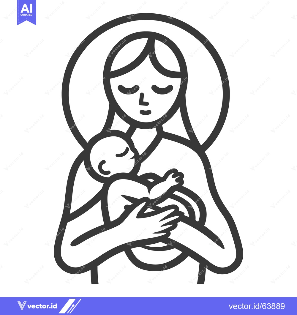Premium Vector of A mother lovingly cradles a baby in her arms with great tenderness