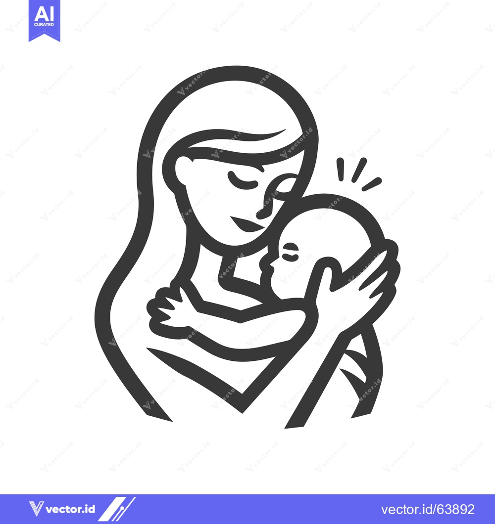 Premium Vector dari A mother tenderly cradles a baby in her loving embrace
