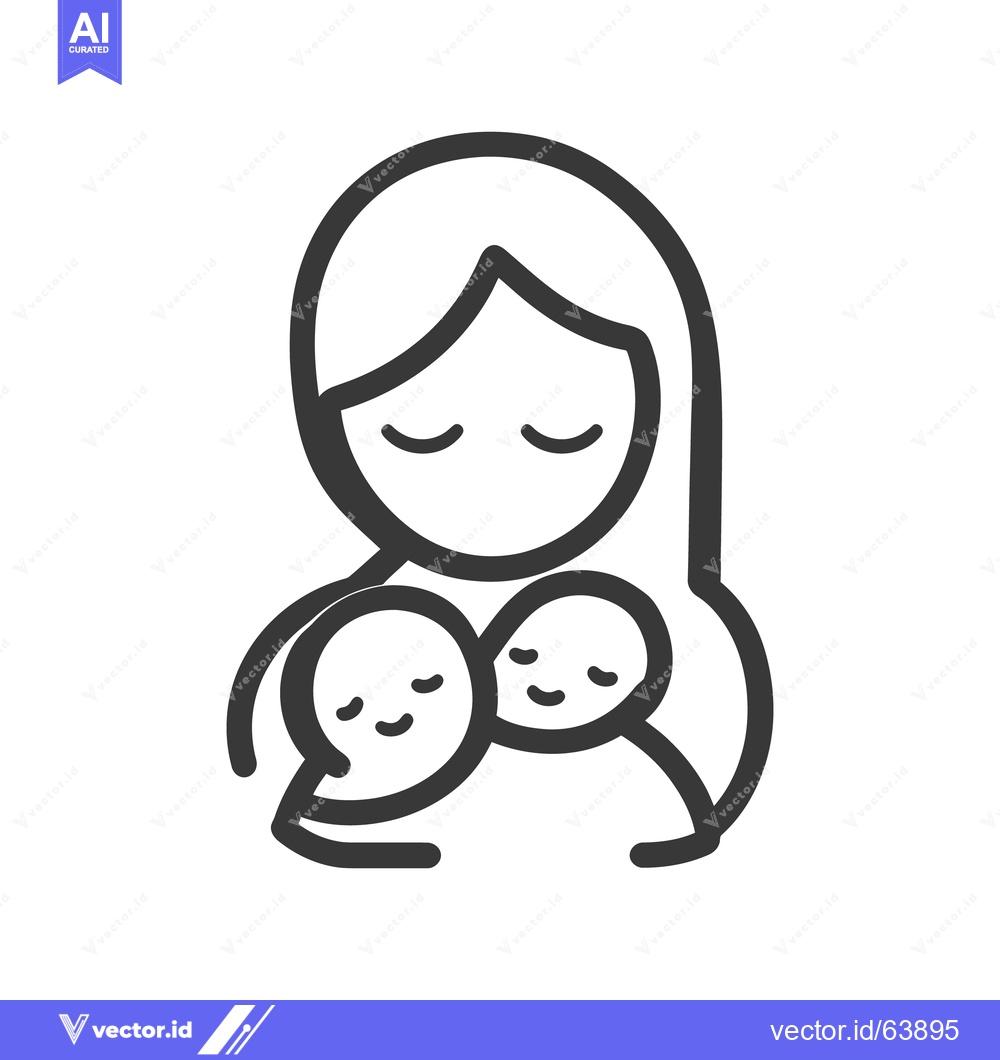 Premium Vector dari A mother holding her two children close with love