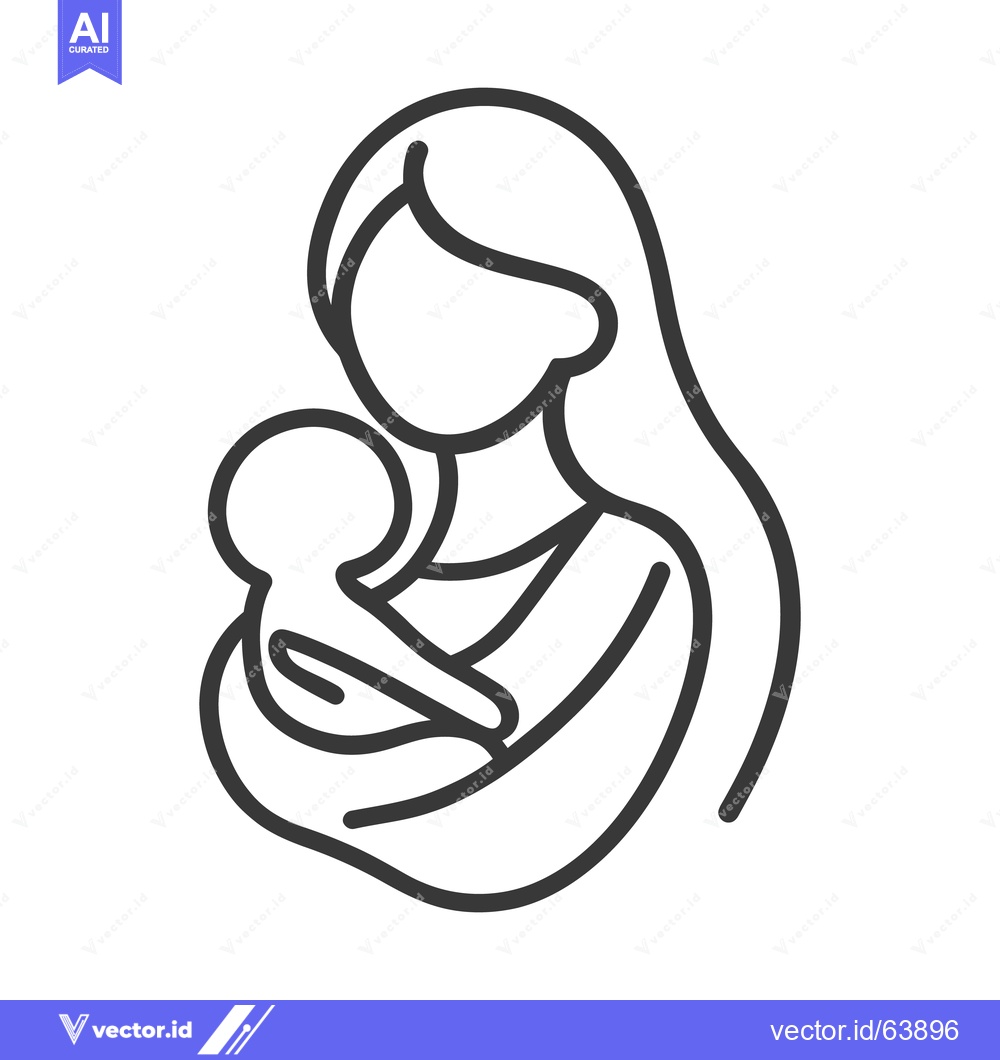 Premium Vector of Mother figure tenderly holding a baby in her loving arms