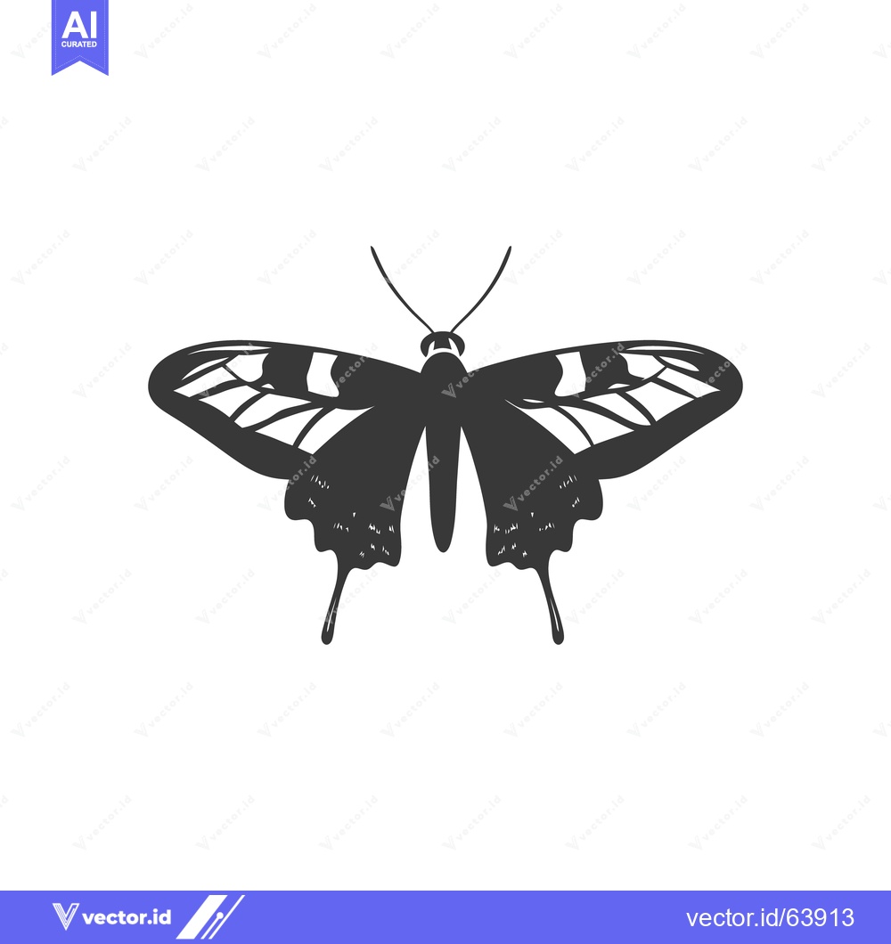 Premium Vector of An illustration of a butterfly with open wings isolated on white