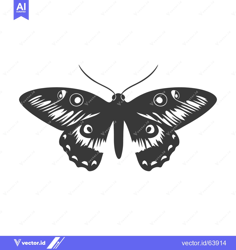 Premium Vector dari An illustration featuring a symmetrical moth with elaborate wing patte