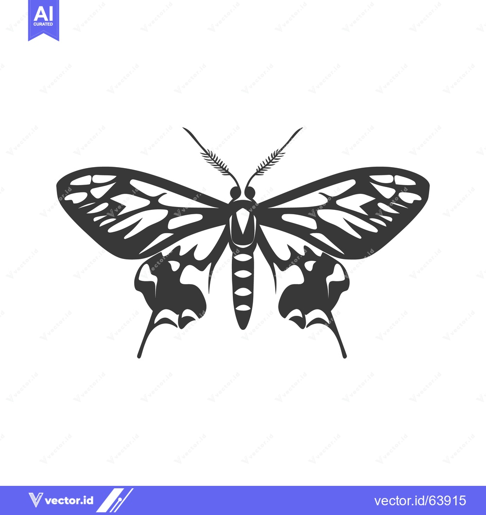 Premium Vector dari An Isolated Graphic Depiction of a Detailed Black Moth Insect