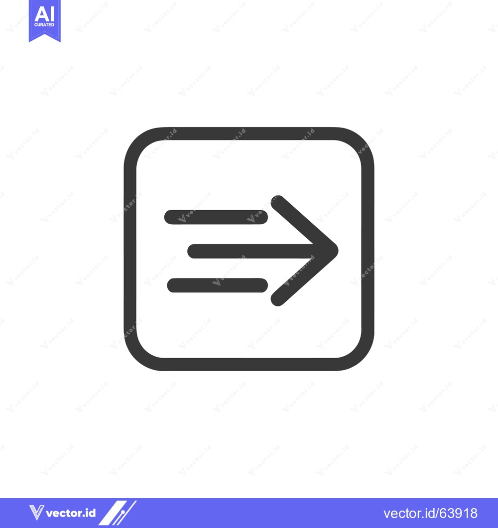 Premium Vector of Forward Arrow Icon in Rounded Square Frame, Simple Design