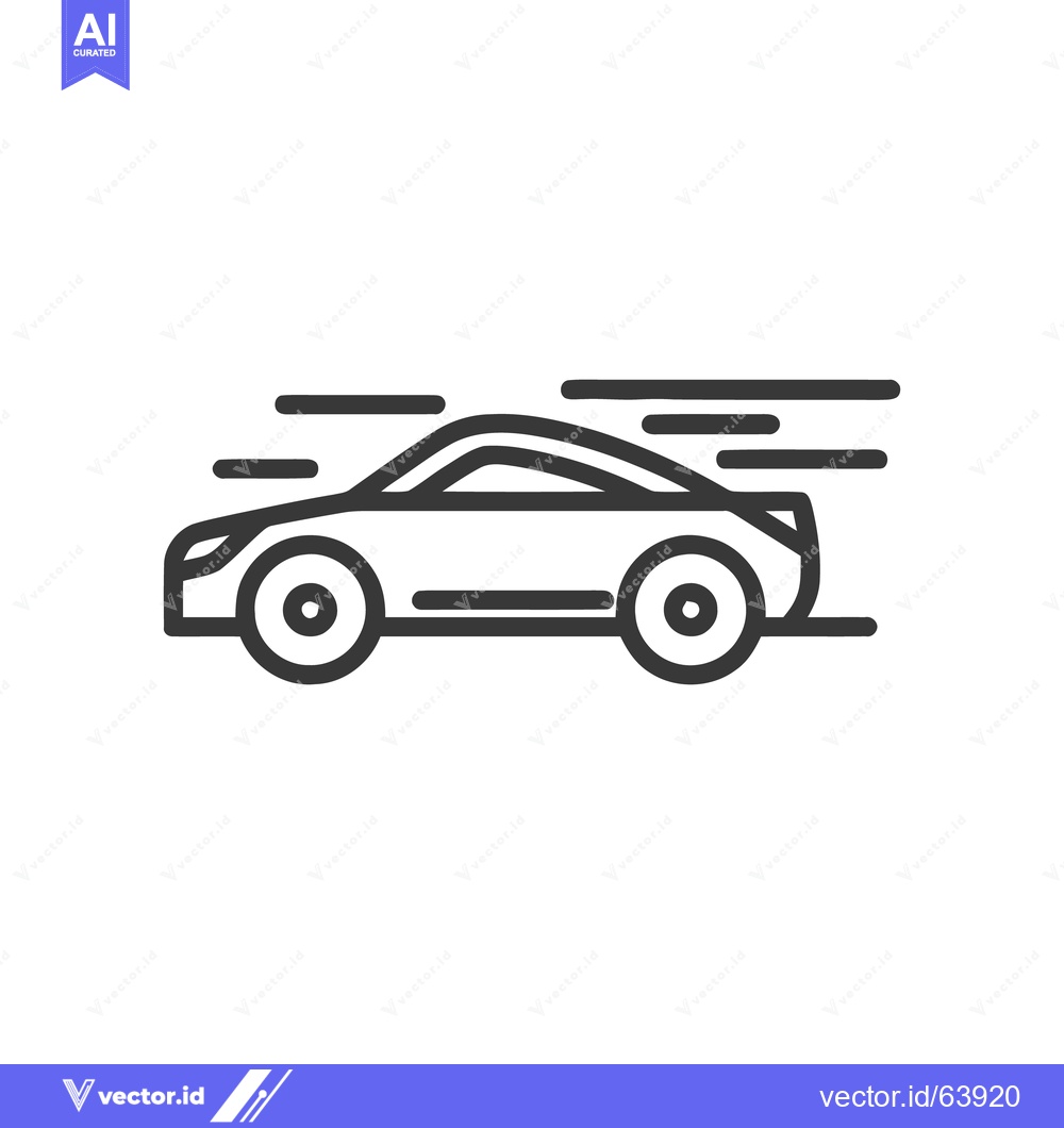 Premium Vector of Sleek Car Icon: Fast Motion, Modern Design, Automotive Symbol