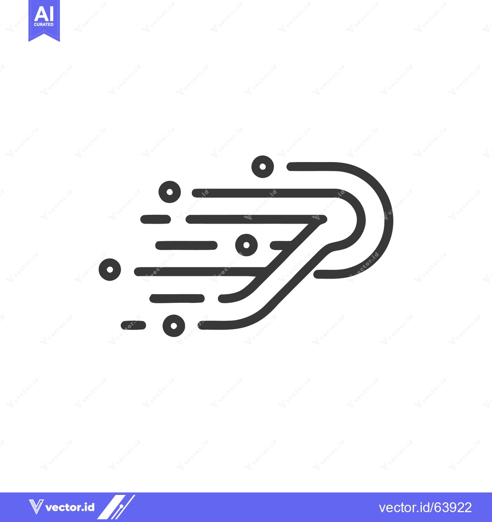 Premium Vector dari Dynamic Abstract Speed Line Icon with Trailing Dots on White Backgroun