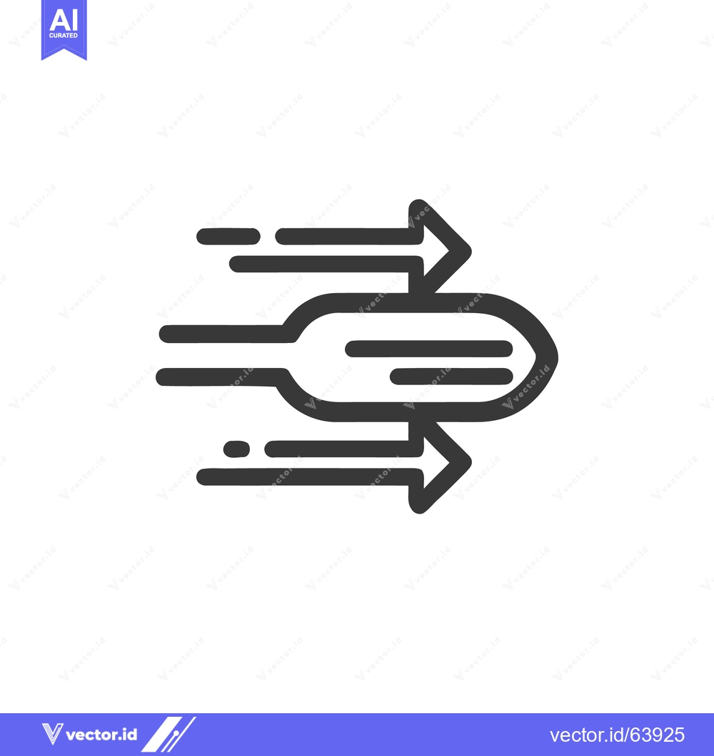 Premium Vector of Diverging Arrows Icon: Dynamic Movement, Directional Flow, Vector Illu