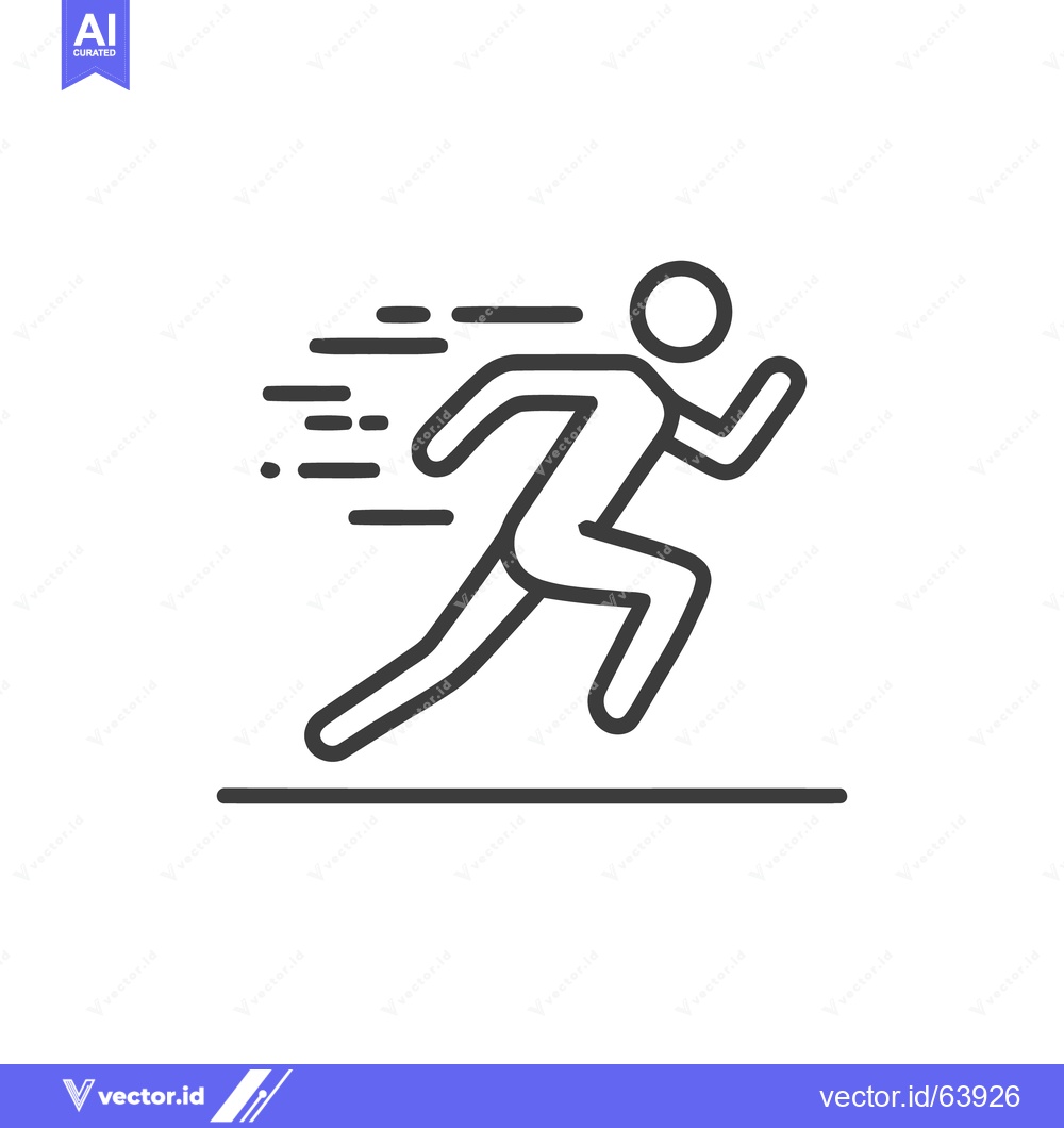 Premium Vector dari Dynamic Runner Icon: Minimalist Line Art for Speed and Motion