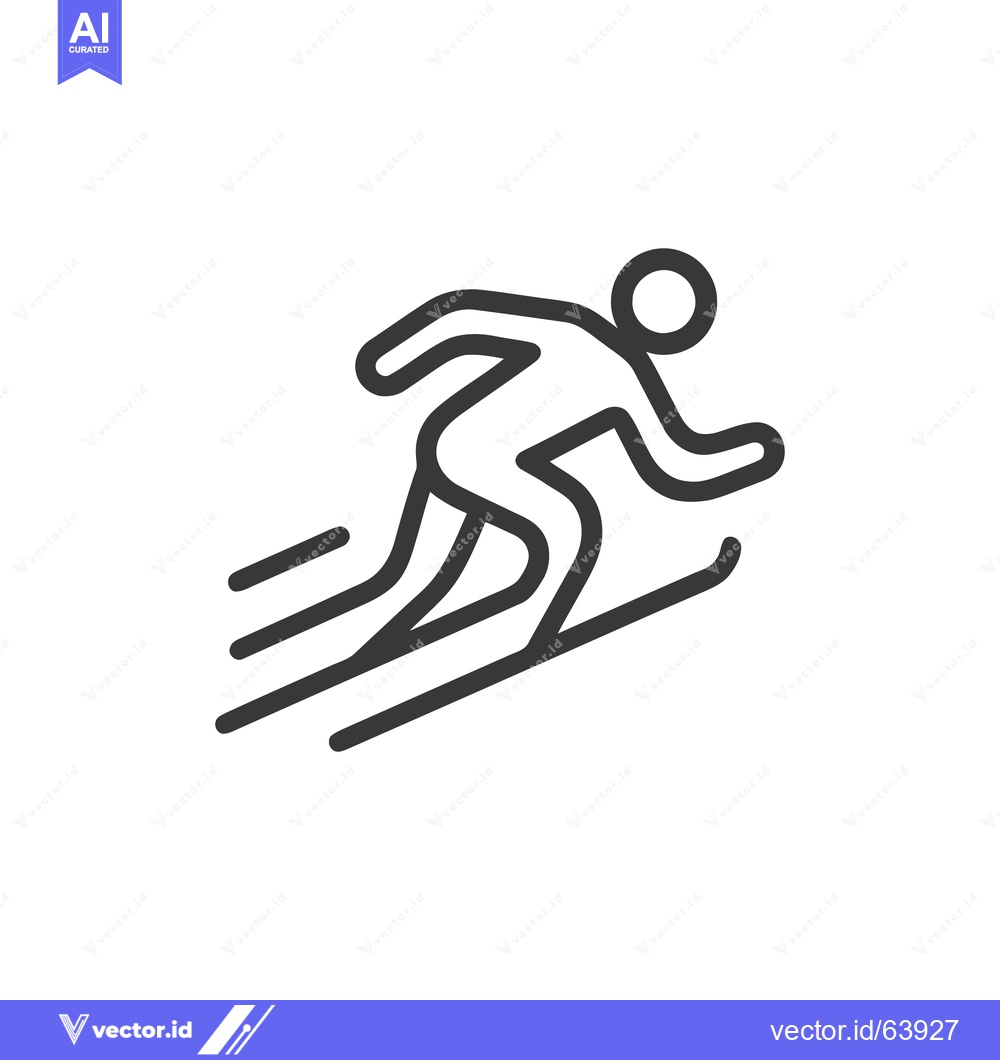 Premium Vector dari Minimalist Runner Icon: Dynamic Line Art for Sport and Fitness Concept
