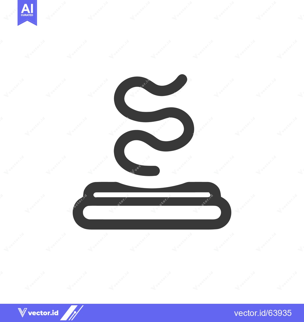 Premium Vector of Minimalist Hot Stone Massage Icon with Ascending Steam on White Backgr