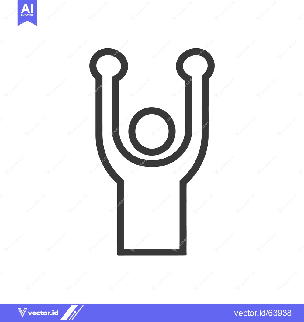 Premium Vector dari Simple black and white line drawing representing a person cheering