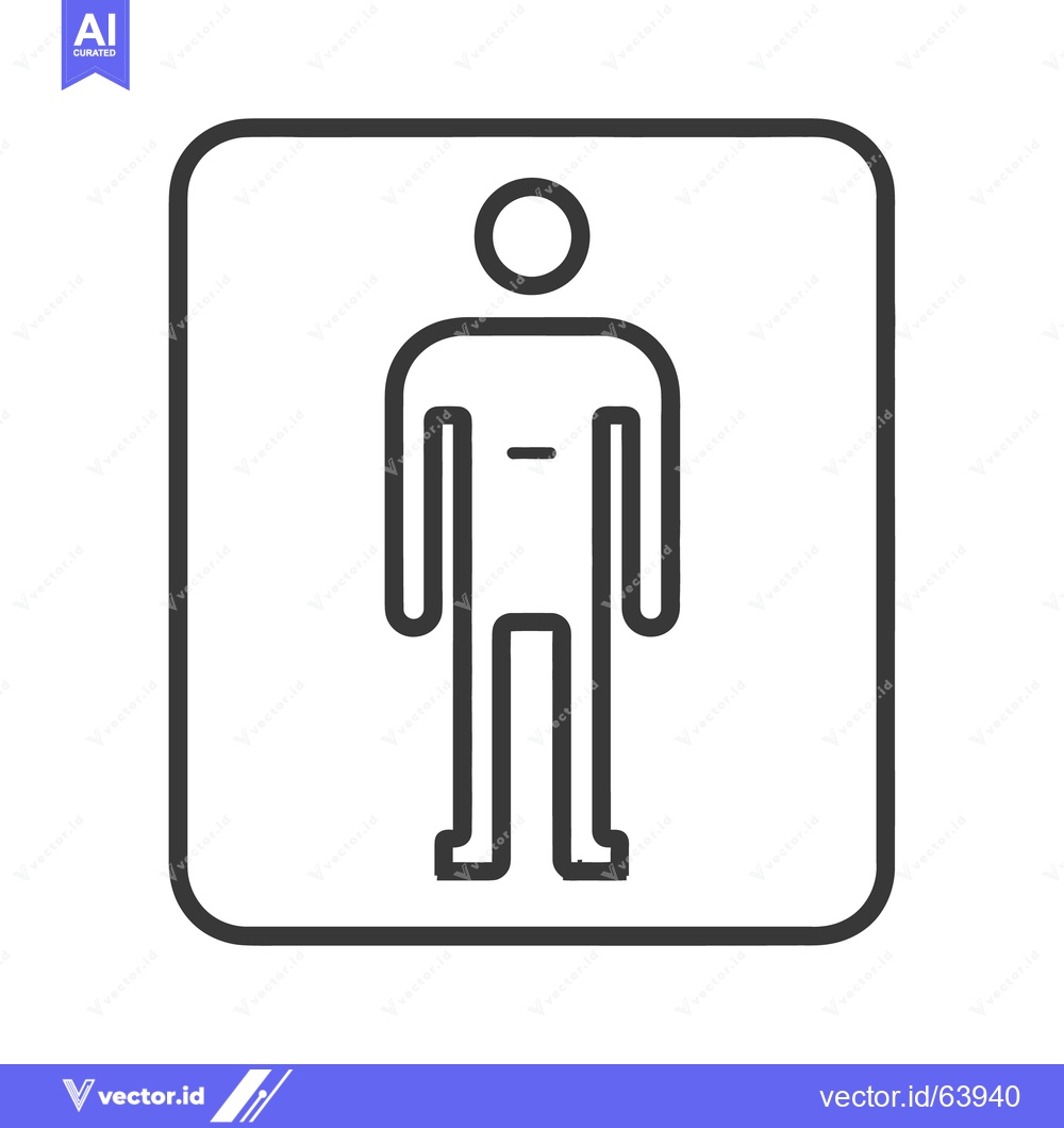 Premium Vector of A simplified depiction of a person in a rectangular sign