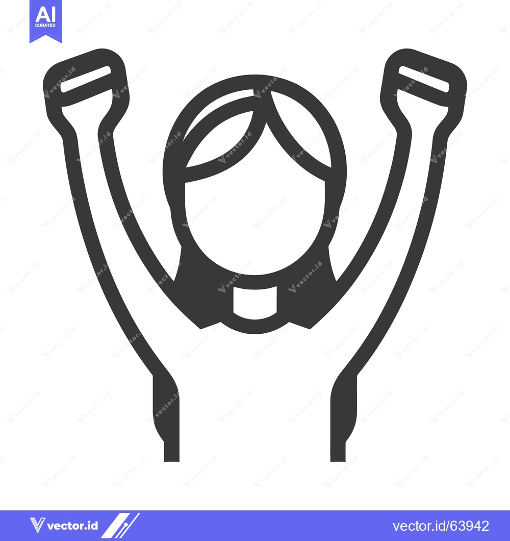 Premium Vector of A graphic representation of a person with both arms raised up