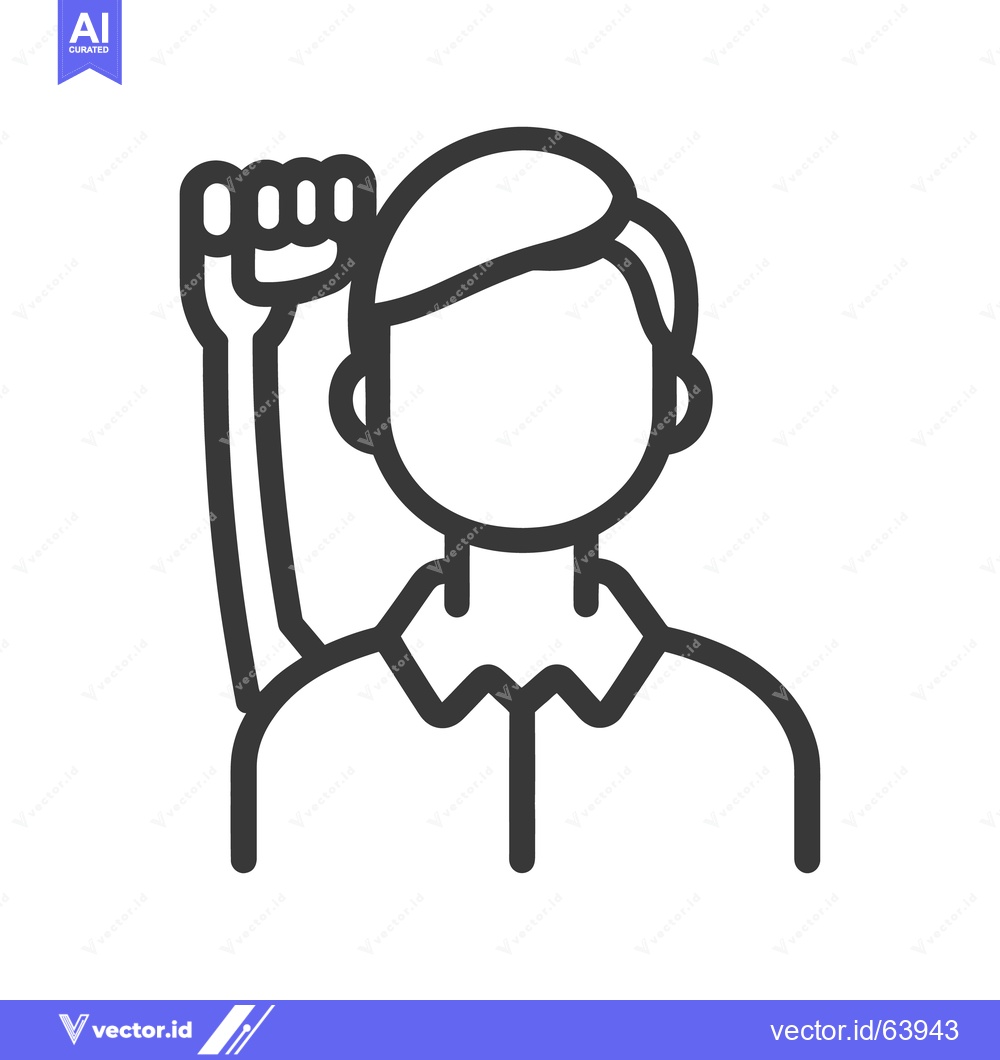 Premium Vector of Illustration of a person raising their fist in a gesture of solidarity