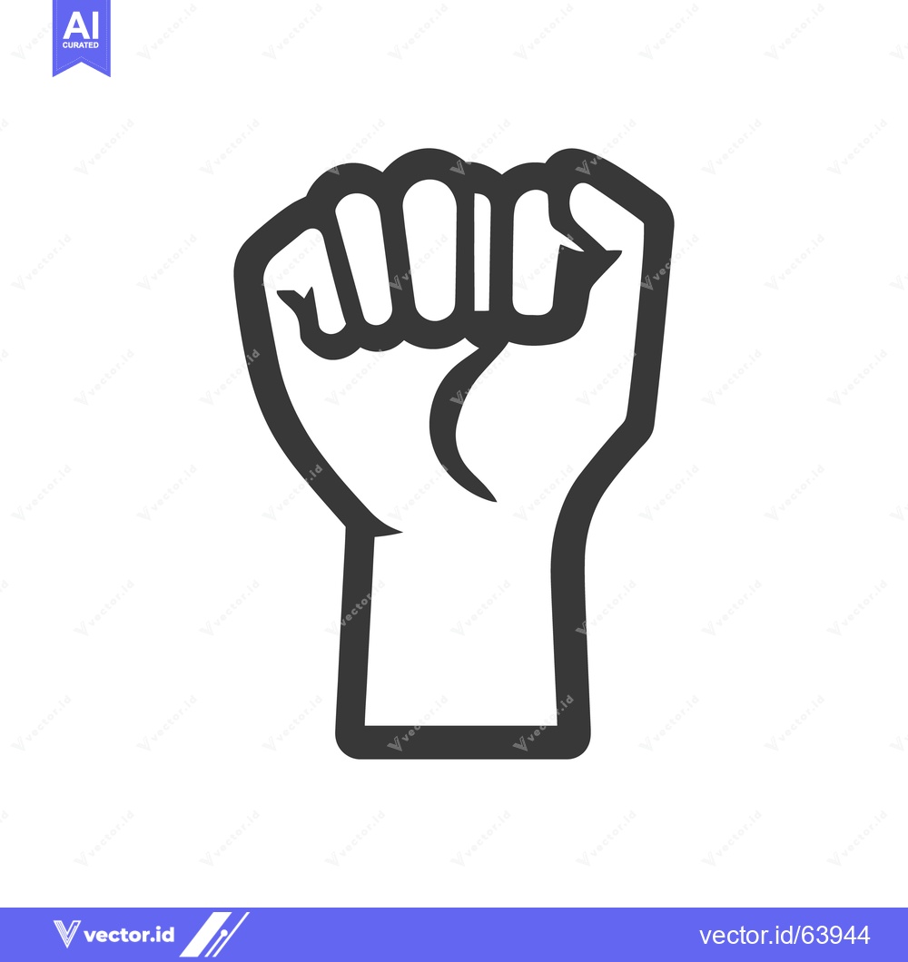Premium Vector of An isolated graphic of a clenched fist raised in a gesture