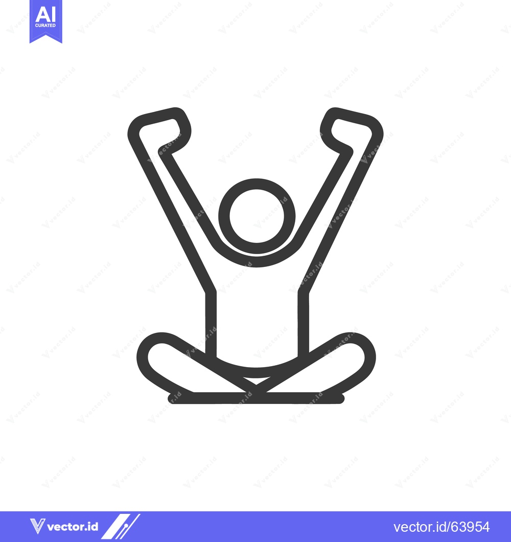 Premium Vector dari A simple line drawing of a person with raised arms