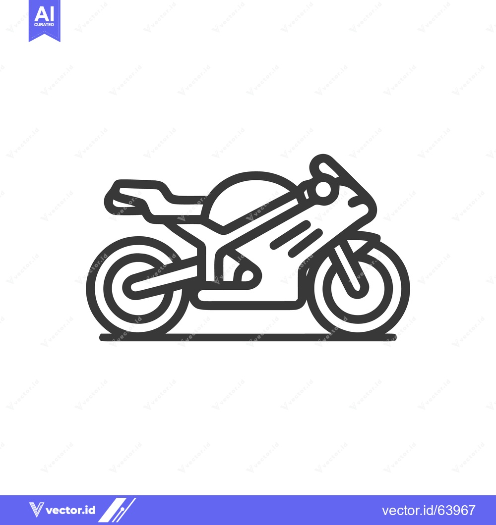 Premium Vector of Sleek Motorcycle Outline: Modern, Minimalist Design on White Backgroun