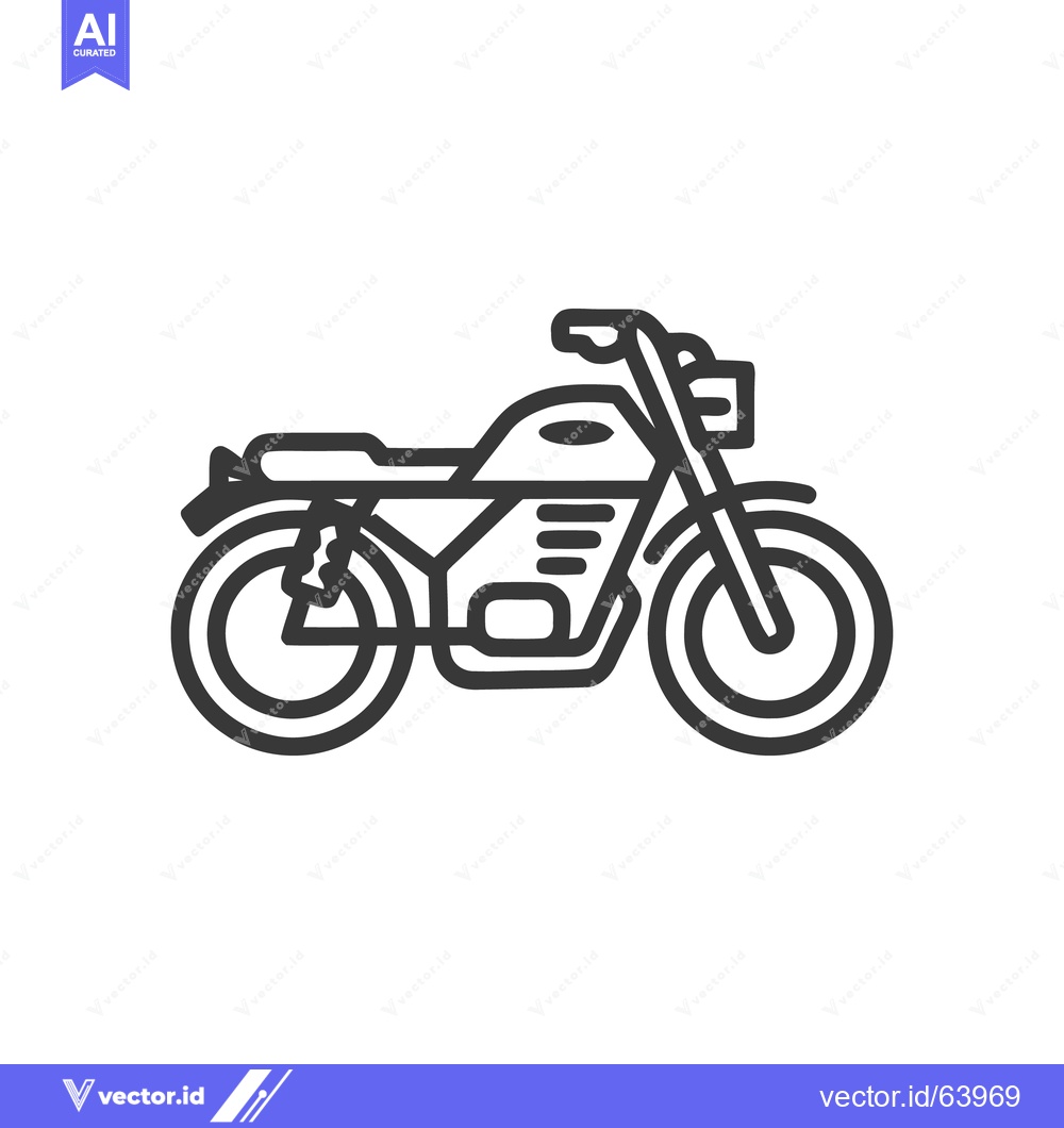 Premium Vector of Minimalist Motorcycle Icon: Clean Line Art Illustration on White Backg