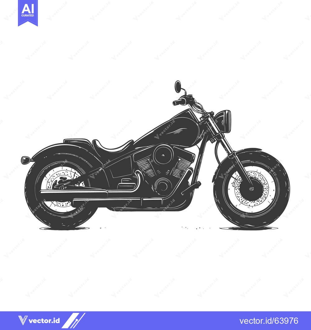 Premium Vector of A dark monochrome side view image of a motorcycle