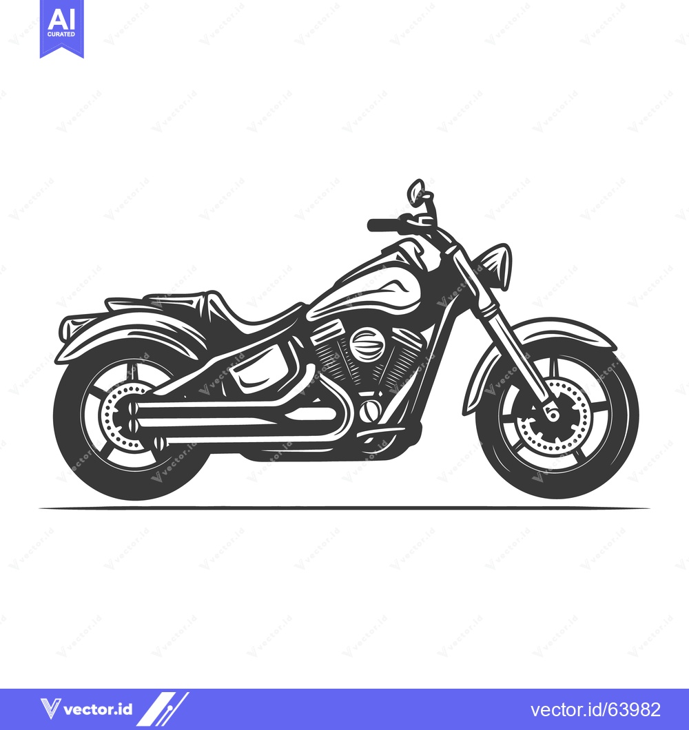 Premium Vector of A detailed side profile illustration of a sleek motorcycle