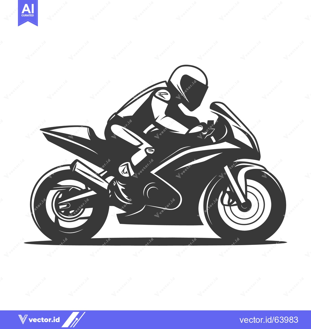 Premium Vector dari A Motorcycle Rider Leaning Over a Sport Bike Silhouette