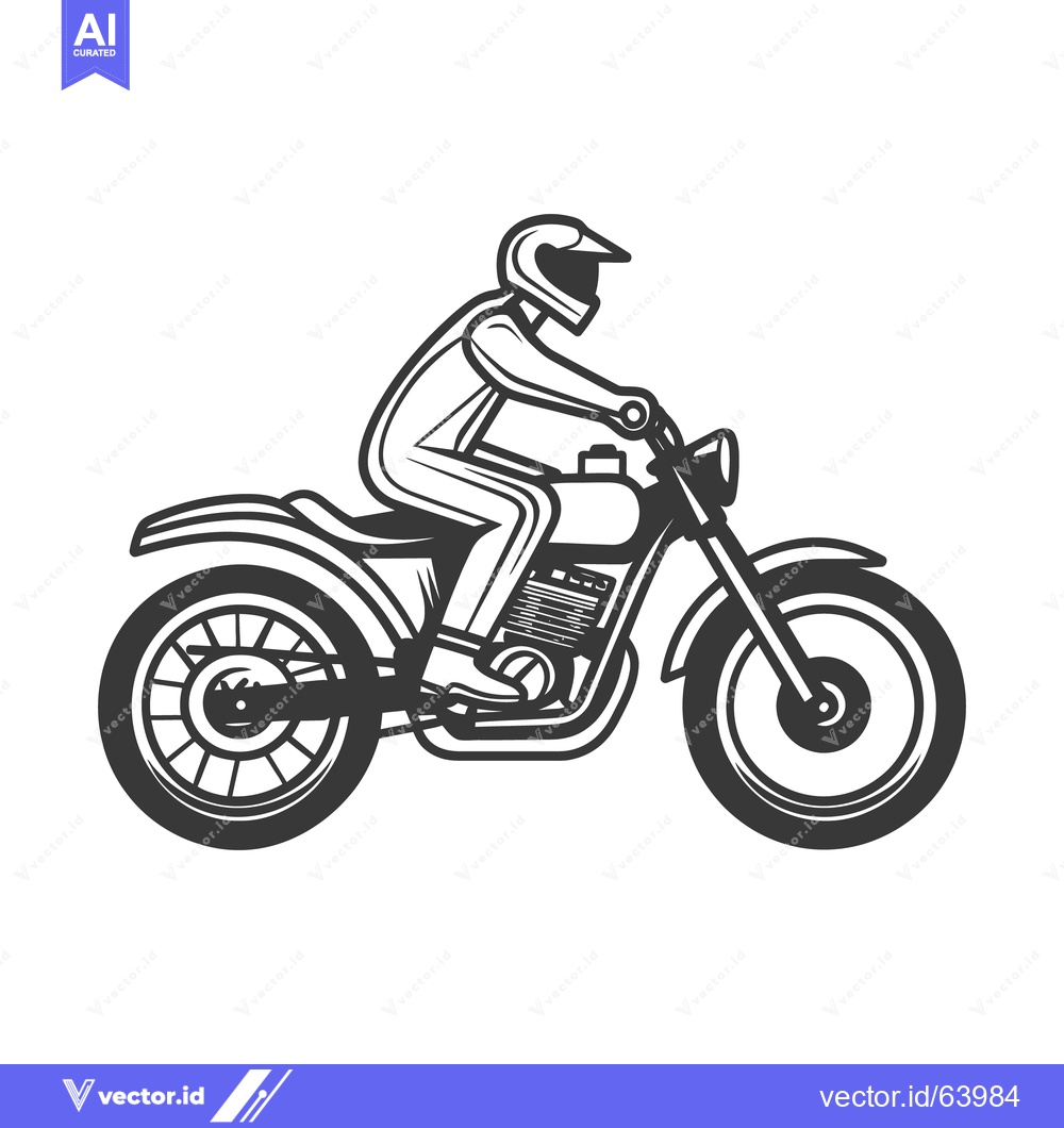 Premium Vector dari A motorcycle rider is depicted in profile riding the vehicle