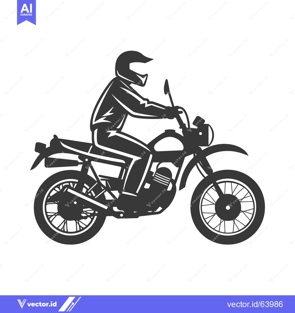 Premium Vector of A motorcyclist riding a motorcycle in a black and white illustration