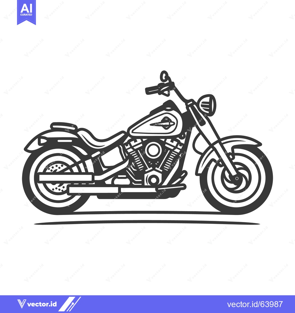 Premium Vector dari Black and white motorcycle icon featuring various components and detai