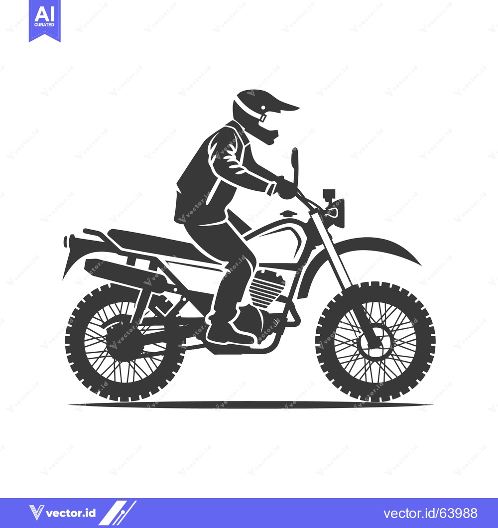 Premium Vector of A person riding a motorcycle wearing a protective helmet