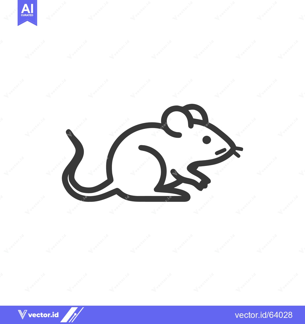 Premium Vector dari Minimalist Mouse Icon: Clean Line Art Illustration on White Background