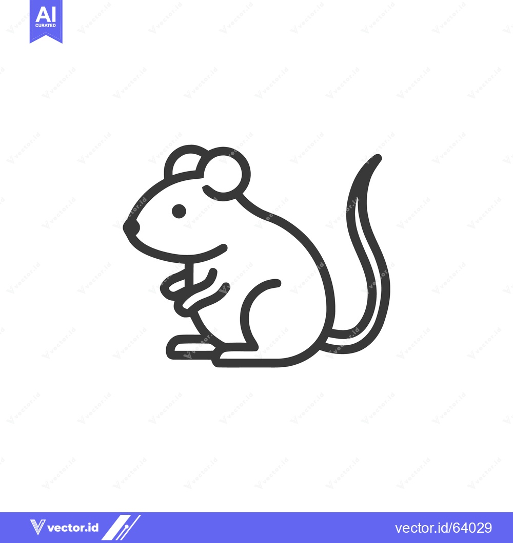 Premium Vector of Minimalist Mouse Icon: Clean Line Art Illustration on White Background
