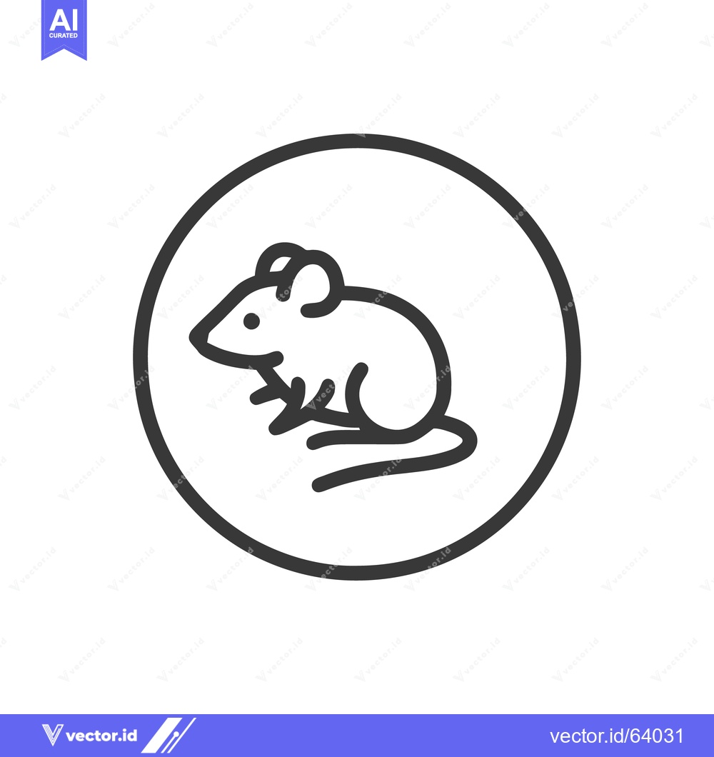 Premium Vector dari Minimalist Mouse Icon in Circle, Clean Line Art Design, Vector Illustr
