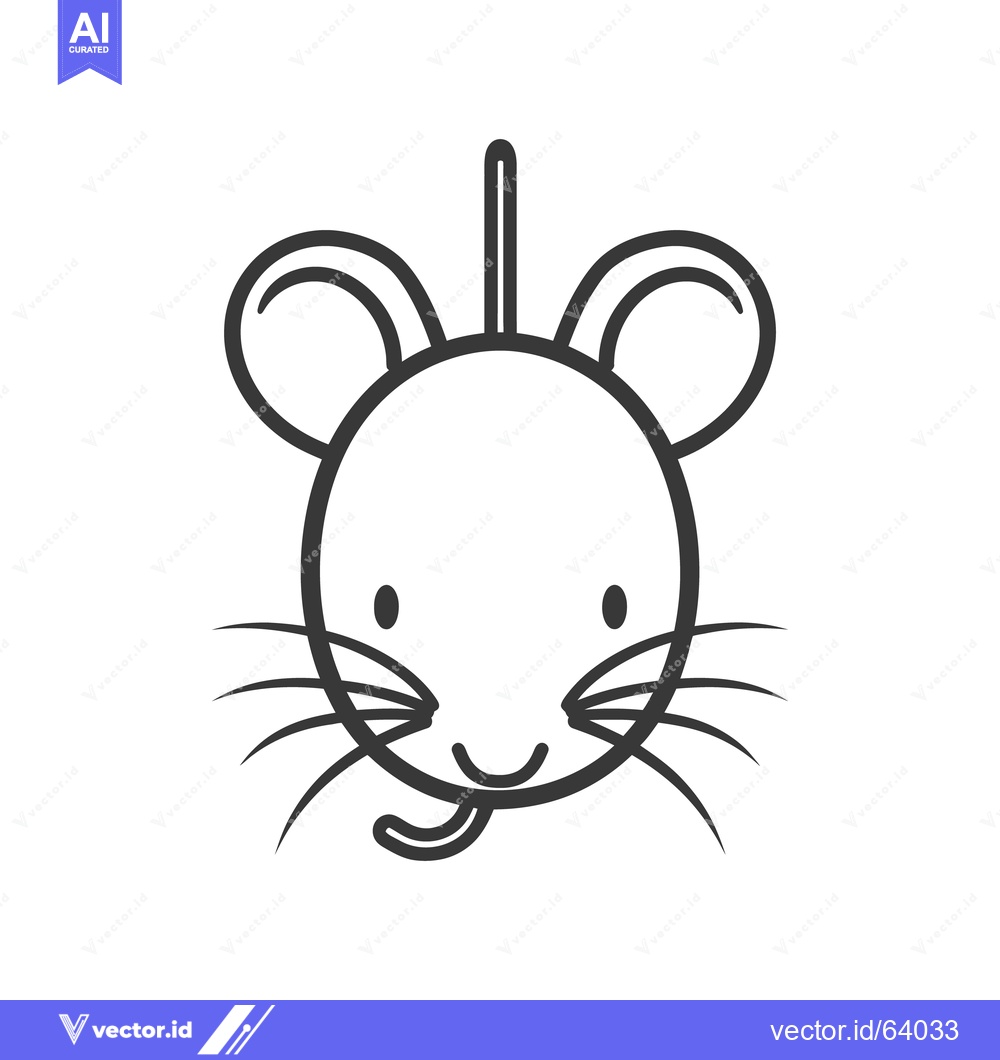 Premium Vector of Adorable cartoon rodent smiling with whiskers and cute rounded ears